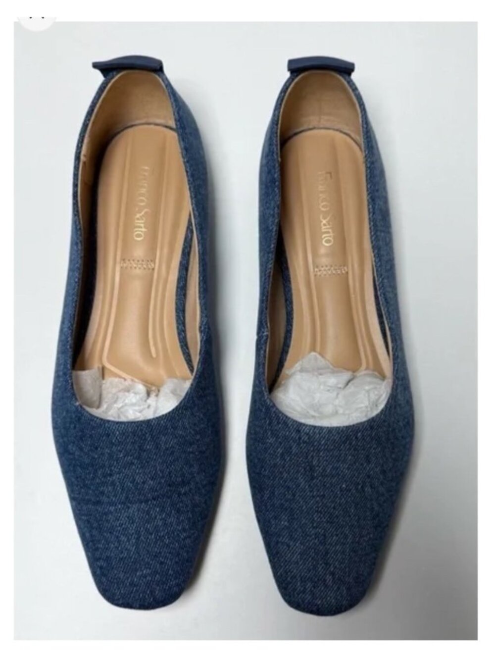 Franco Sarto Ariel ballet flat in denim blue features a classic square-toe 8